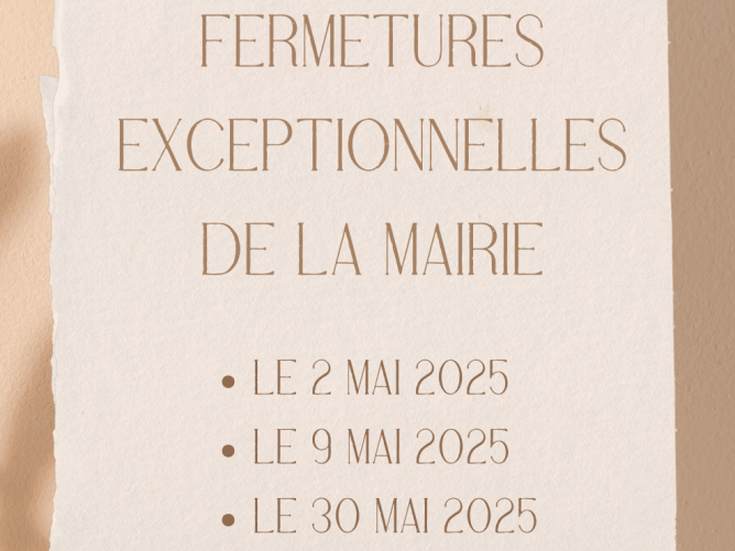 Fermeture exceptionnelle de la mairie