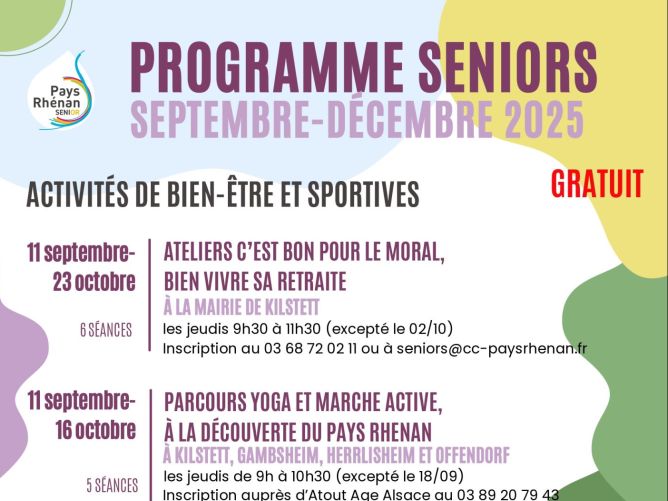 Ateliers seniors : ateliers prévention des chutes et équilibre
