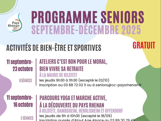 Ateliers seniors : ateliers prévention des chutes et équilibre