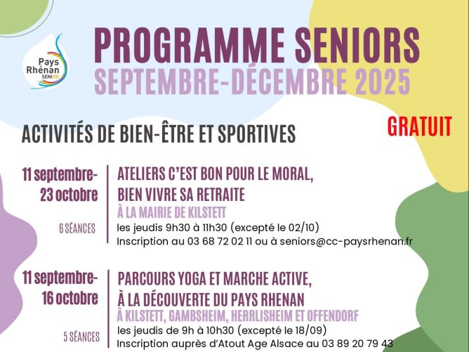 Ateliers seniors : ateliers prévention des chutes et équilibre