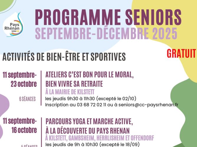 Ateliers seniors : ateliers c'est bon pour le moral, bien vivre sa retraite