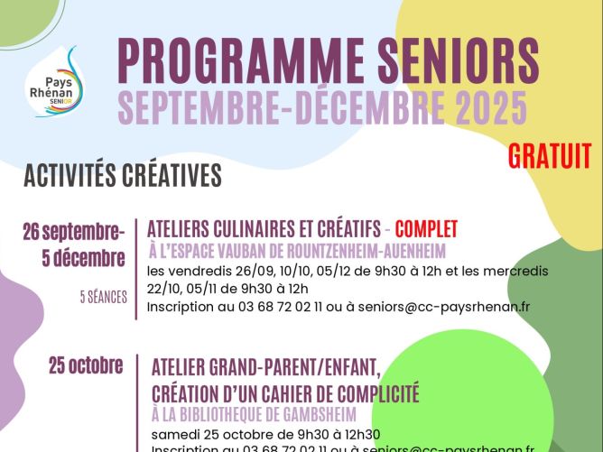 Ateliers seniors : ateliers grand-parent / enfant
