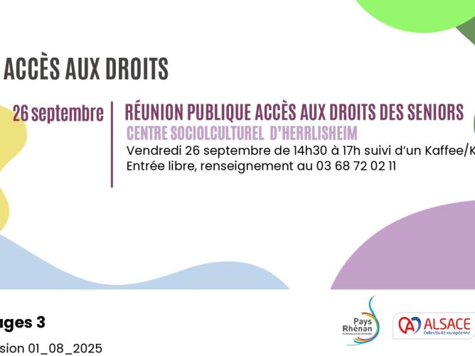 Ateliers seniors : réunion publique accès aux droits des seniors